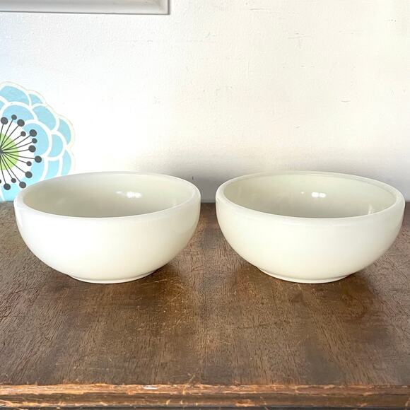 Vintage Corning Military Bowls, 1940s White Glass Messware Dishes Set of 2 - Picture 1 of 10